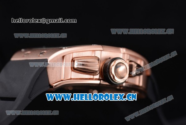 Richard Mille RM011-FM Asia ST25 Automatic Rose Gold Case with Skeleton Dial Rose Gold Bezel and Black Rubber Strap Arabic Numeral Markers - Click Image to Close